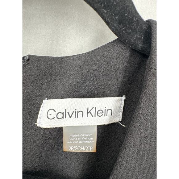 Calvin Klein Dress Womens 2P Black Mini Party Office Classic Preppy Stretch Zip - Picture 2 of 10